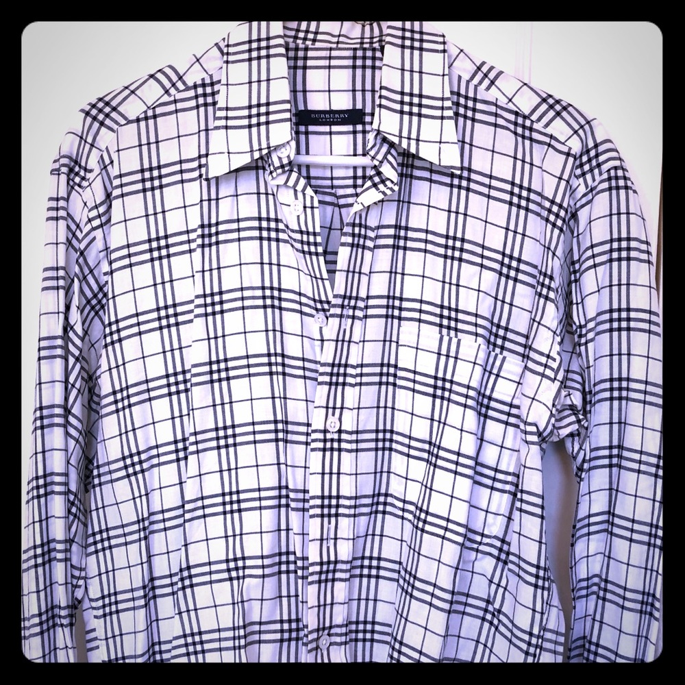 Burberry Men’s Check long sleeve dress shirt